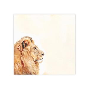 Lion Post-it® Note Pads - designer - wild animal safari, leonine watercolor, leo king, side view, gift for lion lovers - 50 sheets, 2 sizes