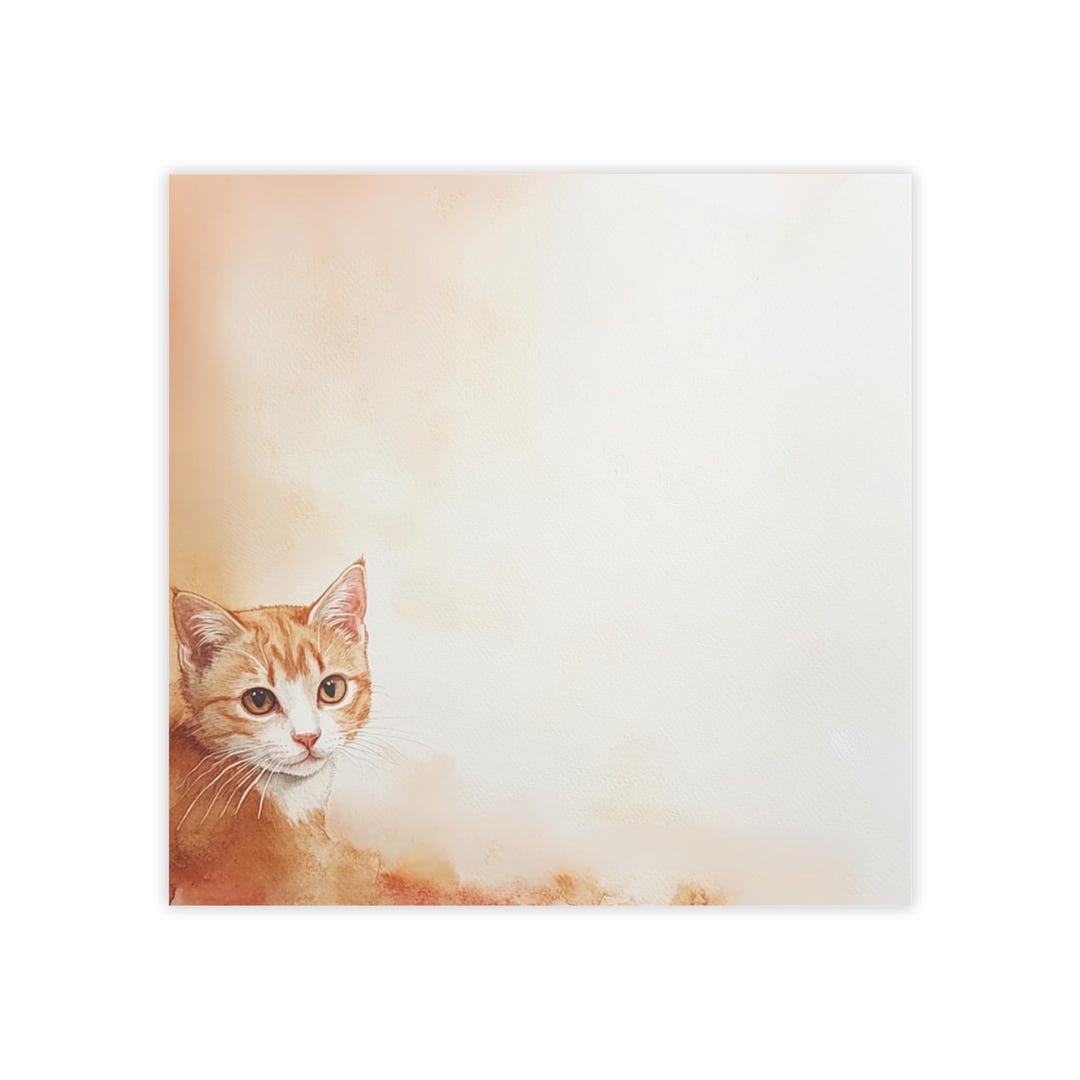 Orange Kitty Cat Post-it® Note Pads - Designer - Orange Cat Watercolor ...