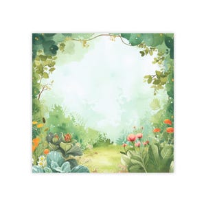 Wild Garden Post-it® Note Pads - Designer - vines, wildflowers, wild country garden landscape, watercolor, sticky notes - 50 sheets, 2 sizes