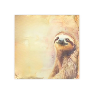 Sloth Post-it® Note Pads - designer - wildlife, charming, slow sloth, watercolor, gift for sloth lovers, sticky notes - 50 sheets, 2 sizes