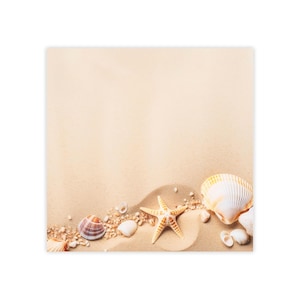 Sandy Beach Post-it® Note Pads - designer - sand shells, starfish, ocean seashells sea shore, gift for beach lover - 50 sheets, 2 sizes