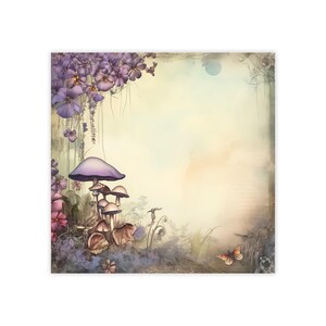 Mushrooms Post-it® Note Pad - designer - purple mushrooms, cottagecore fairycore, whimsigoth, gift for stationery lover - 50 sheets, 2 sizes
