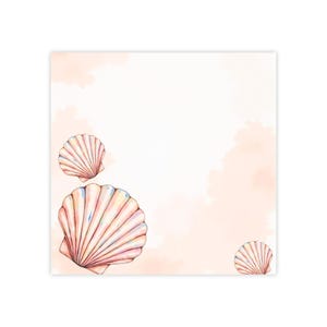 Seashells Post-it® Note Pad - designer - seaside beach life, coastal shore mollusk, sea shells, gift for beach lover - 50 sheets, 2 sizes