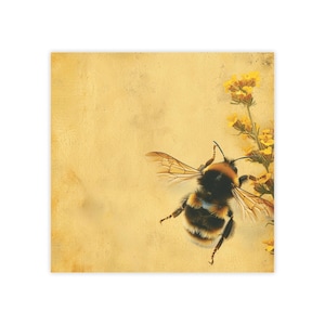 Bee Flower Post-it® Note Pads - designer - honey bee on yellow flowers, pollen visit, sticky notes, gift for bee lovers - 50 sheets, 2 sizes
