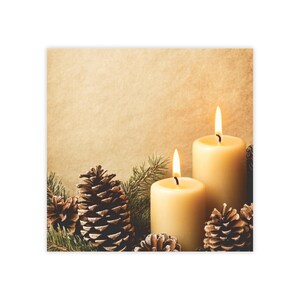 White Christmas Candles Post-it® Note Pad - designer - merry holiday, sticky notes, pinecones, gift for light lover  - 50 sheets, 2 sizes