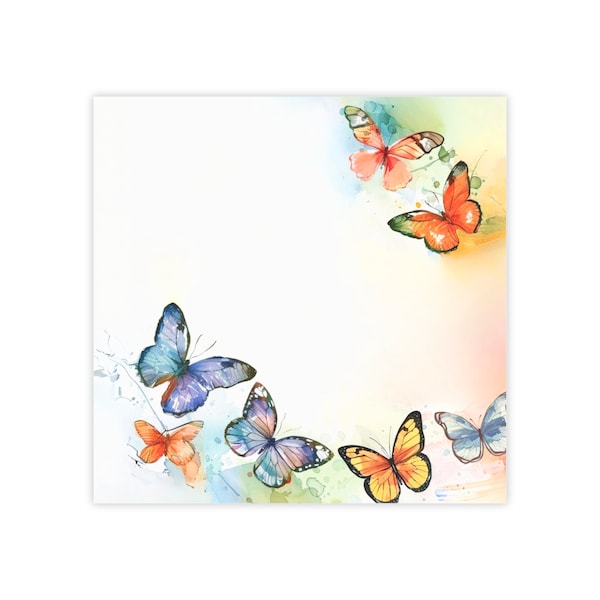 Butterflies Post-it® Note Pads - Designer - watercolor, flutter wings, garden sticky notes, gift for butterfly lovers - 50 sheets, 2 sizes