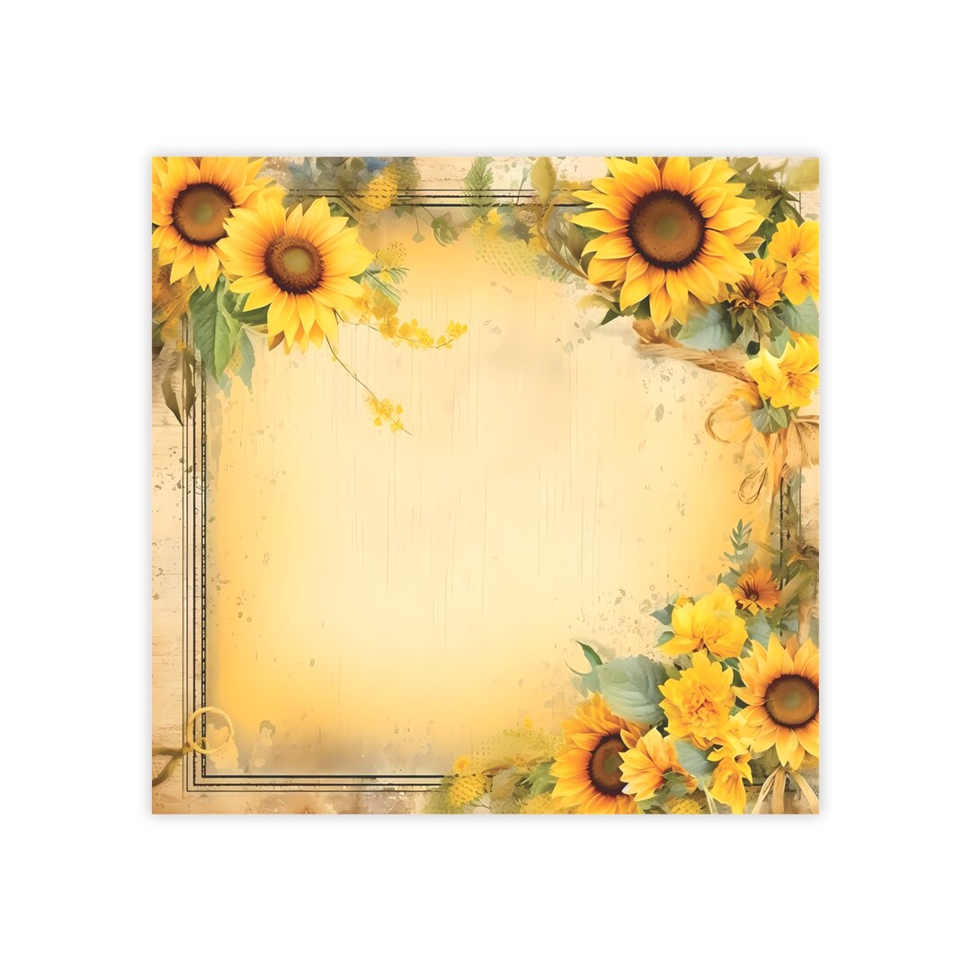 Sunflower Post-it® Note Pads - Designer - Sticky Notes, Framed Floral ...