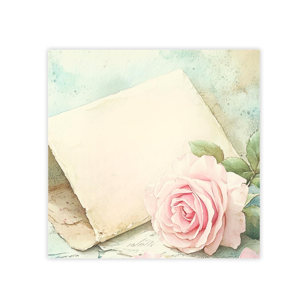 Love Notes Rose Post-it® Note Pad - Designer - Romantic Soft Flower ...