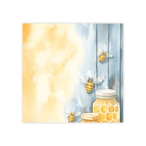 Farm Bees Post-it® Note Pads - designer - honeybee bumblebee, honey jar, honeycomb, sticky notes, gift for bee lover - 50 sheets, 2 sizes