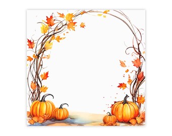 Pumpkins Post-it® Note Pads - designer - fall autumn pumpkin patch, pumpkin arch, orange gourd, harvest, winter squash - 50 sheets, 2 sizes