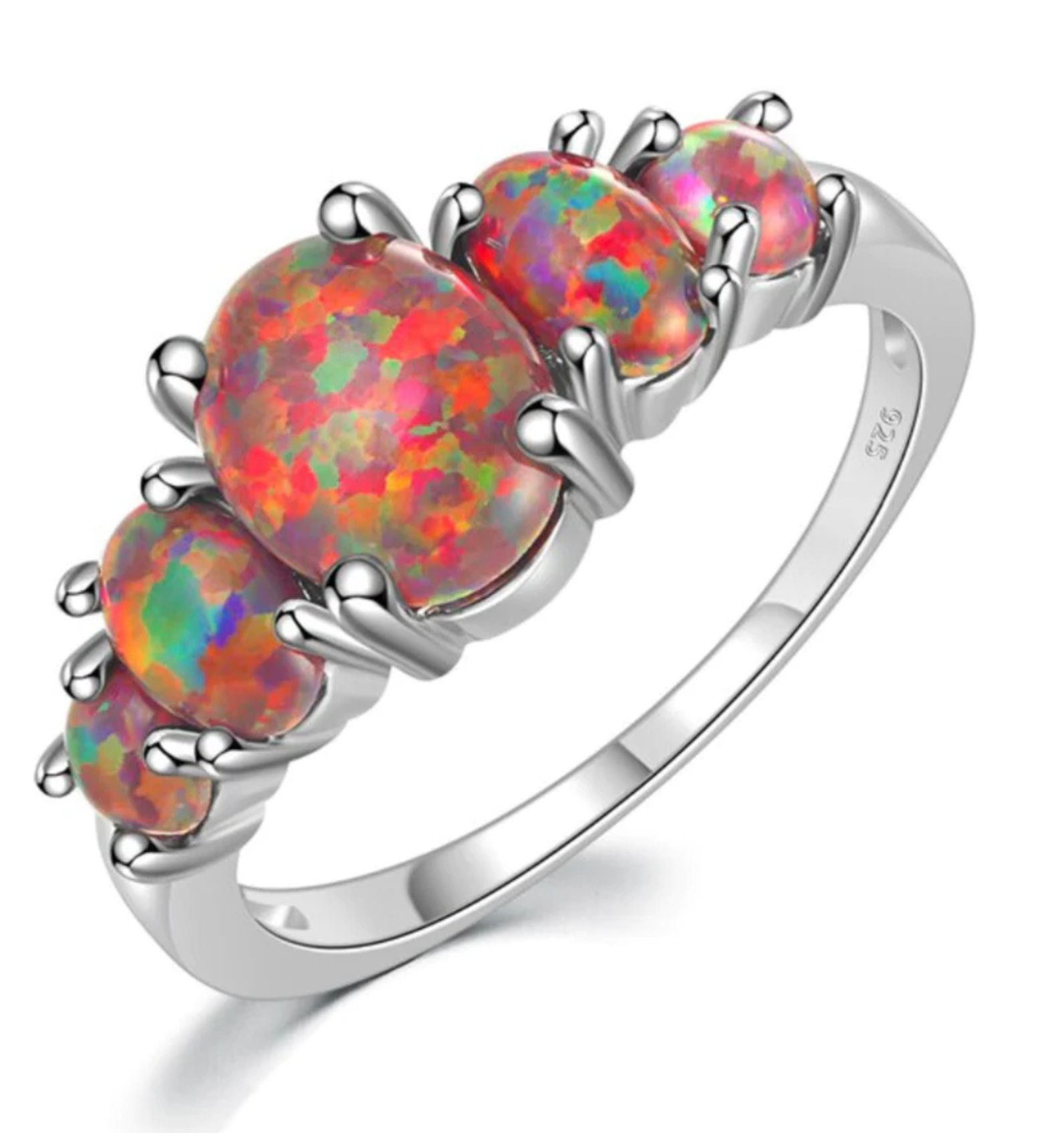 Red Fire Opal Ring Etsy
