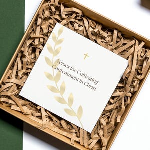Contentment in Christ Scripture Card Deck • 20 Bible Verse Cards | Christian Encouragement Cards