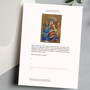 6 cartes de prière mariales | Cartes de prière mariales catholiques + médaille | Ensemble couronné de grâce | Mont Carmel, Reine, Assomption, Perpétuel Secours