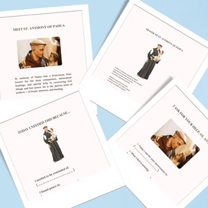 Mini boîte de dévotion à un saint – 5 cartes de prière catholique | Coffret Saint-Antoine ou Saint-Jude ou Sainte-Rita | Souvenir de la sainte patronne | Cadeau catholique