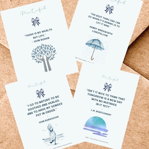 de cartes postales d'encouragement – 4 cartes citations aquarelles | Doux au toucher | Affirmations littéraires | Série Pause sacrée
