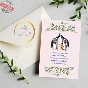 Citazione mariana stampabile / San Francesco di Sales / Preghiera cattolica alla Madre Maria / Download digitale 4x6 PNG + PDF / RCIA o regalo di battesimo