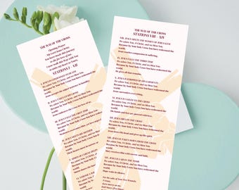 Staties van de kruisweg bladwijzer | St. Alphonsus Liguori-gebed (3x8)
