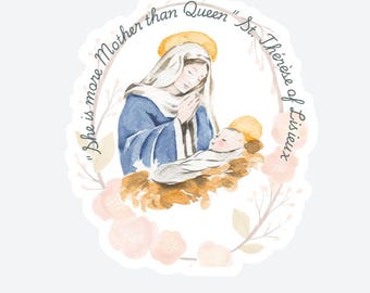 Sticker Ze is meer moeder dan koningin | Marian-katholieke gestanste sticker