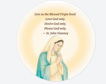 Sticker liefde alleen God | Marian-katholieke gestanste sticker |  Citaat van St. John Vianney