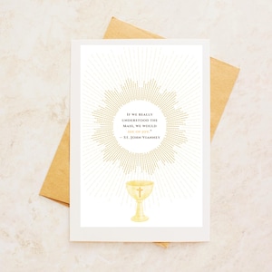 Eucharistisch citaat van St. John Vianney afdrukbaar | Katholieke massakunst | "Die of Joy" 3 x 5 digitale png | RCIA-cadeau of eerste communiecadeau