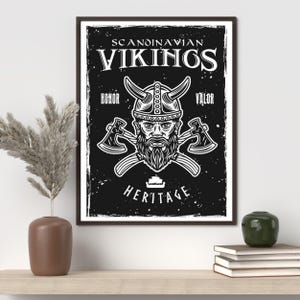 Viking Warrior Art Print: Norse Heritage, Masculine Decor (Digital Download)