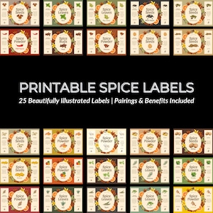 Printable Apothecary Labels: Spice Stickers for Kitchen Organization
