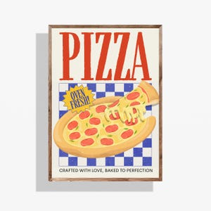 Retro Pizza Kitchen Print: Vintage Pizzeria Wall Art (Digital Download