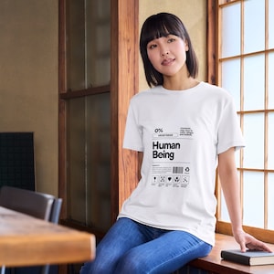 Human Being Organic Cotton T-Shirt: Minimalist Unisex Tee