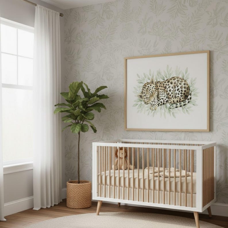 Safari Animal Nursery Print, Baby Room Decor, Leopard Wall Art ...