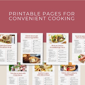 50 High-Protein Recipes Book: Easy Breakfast Ideas Instant Download