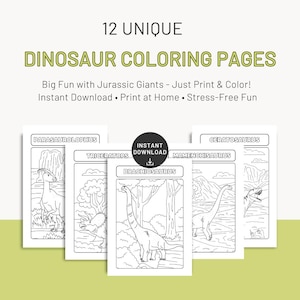 Dinosaur Coloring Pages for Kids: Jurassic Art Activity (PDF Download)