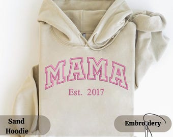 Sudadera con capucha bordada personalizada, sudadera con capucha bordada personalizada, sudadera con texto personalizado, sudadera con capucha navideña, sudadera con capucha para parejas, regalo para el Día de la Madre