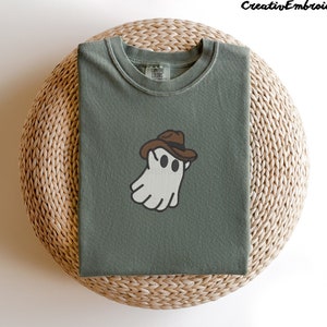 Embroidered Western Ghost Comfort Colors Shirts | Embroidered Ghost T-Shirts | Comfort Colors Tee | Funny Shirt Gifts | Gift for Her