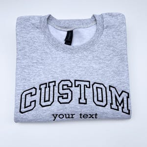 Custom Embroidered Sweatshirt, Personalized Hoodie, Gildan Cotton Blend Apparel image 1