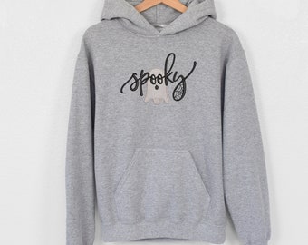 Embroidered Spooky Season Hoodies | Halloween Season Hoodies | Spooky Ghost Gift | Fall Season Hooded Sweatshirt | Cute Ghost | Gift for Her