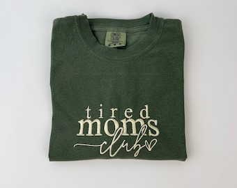 Camiseta bordada del Club de Mamás Cansadas, camiseta divertida para mamá, regalo de cumpleaños para mamá, camiseta divertida para mamá, regalo para el Día de la Madre, regalo para mamá