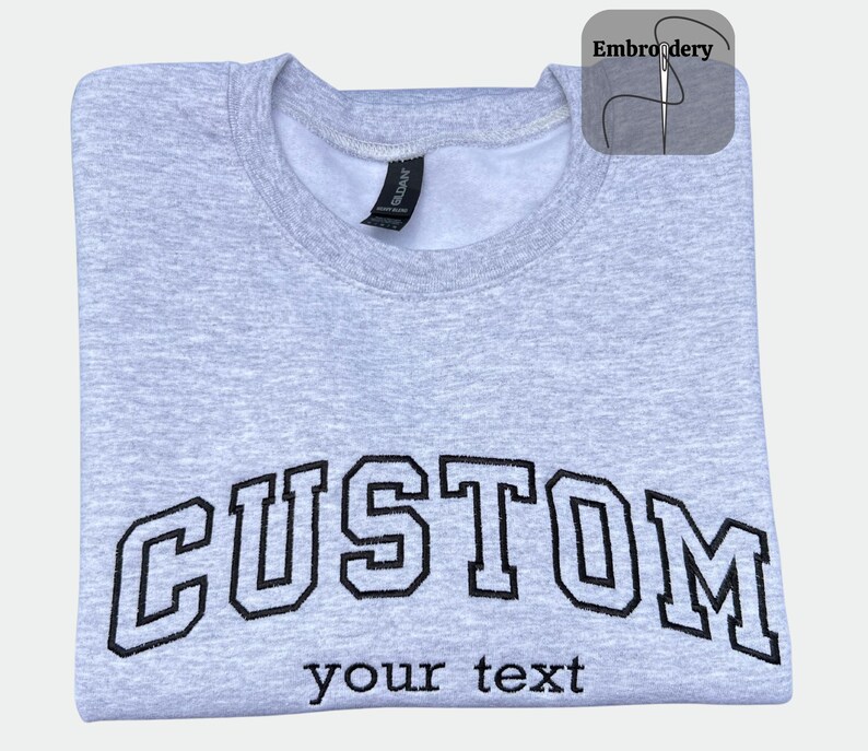 Custom Embroidered Sweatshirt, Personalized Hoodie, Gildan Cotton Blend Apparel image 15
