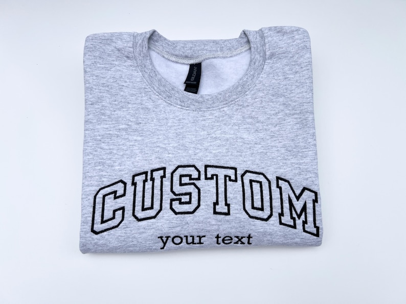 Custom Embroidered Sweatshirt, Personalized Hoodie, Gildan Cotton Blend Apparel image 1