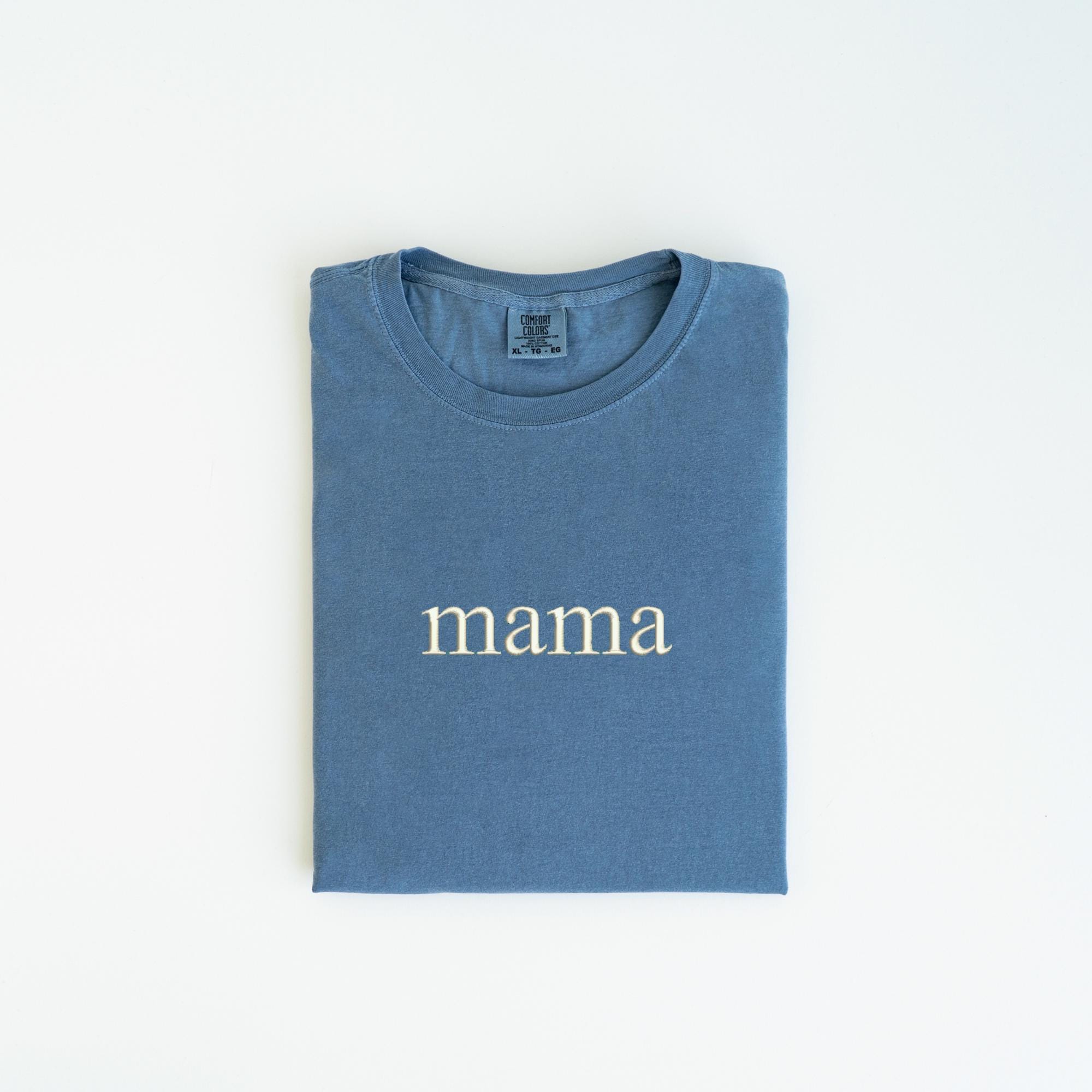Custom Embroidered Comfort Colors Tshirt, Personalized Embroidered Shirt, Minimalistic Your Text Tee, Varsity Embroidery Outfit, Mothers day