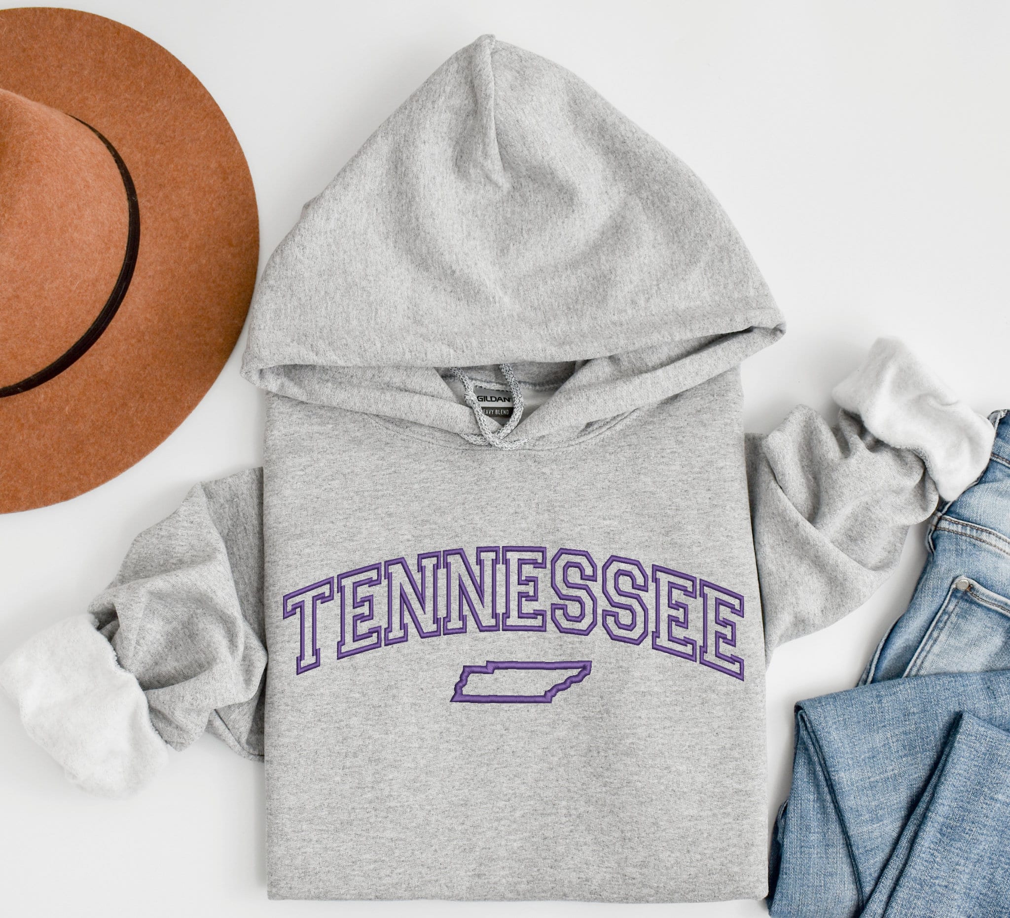 Embroidered Custom State Name Hoodies | Personalized USA States Map Hoodies  | State Name and Map Embroidery | Your Town and State Hoodies