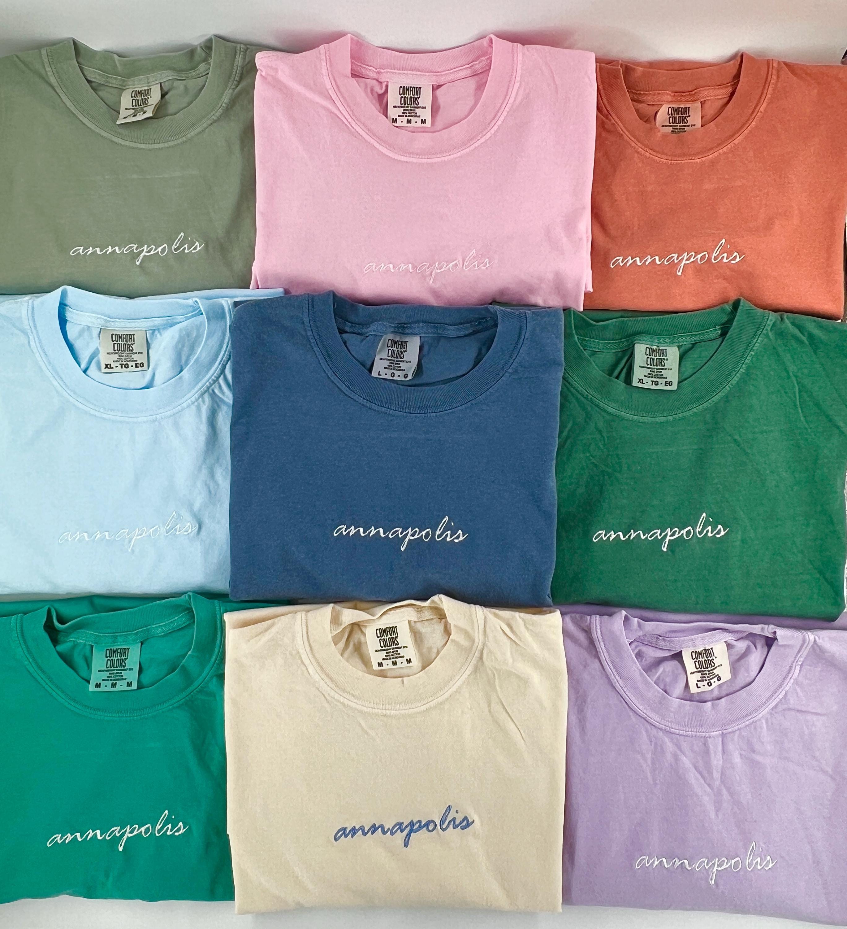 Custom Embroidered Comfort Colors Tshirt, Personalized Embroidered Shirt, Minimalistic Your Text Tee, Varsity Embroidery Outfit, Mothers day