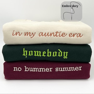 Personalized Embroidered Sweatshirt, Custom Embroidered Sweatshirt, Custom Text Sweatshirt, Custom Funny Embroidered Crewneck, Gift for Mom