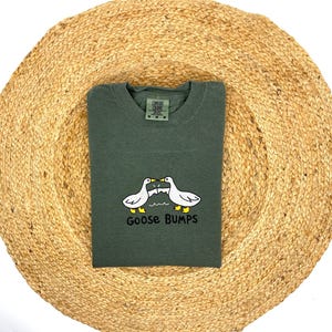 Embroidered Goose Bumps Comfort Colors T-Shirt, Goose Bumps T-shirt, Comfort Colors Cozy T-Shirts, Unisex Goose Shirt, Gift for Her image 4