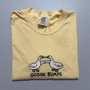 Embroidered Goose Bumps Comfort Colors T-Shirt, Goose Bumps T-shirt, Comfort Colors Cozy T-Shirts, Unisex Goose Shirt, Gift for Her image 7