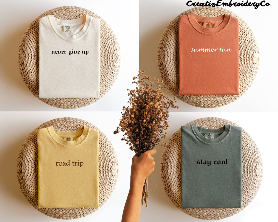 Custom Comfort Colors T Shirt Personalized Embroidered Tshirts