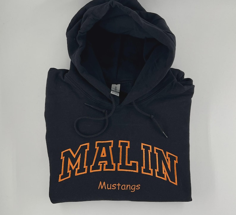 Custom Embroidered Sweatshirt, Personalized Hoodie, Gildan Cotton Blend Apparel image 2