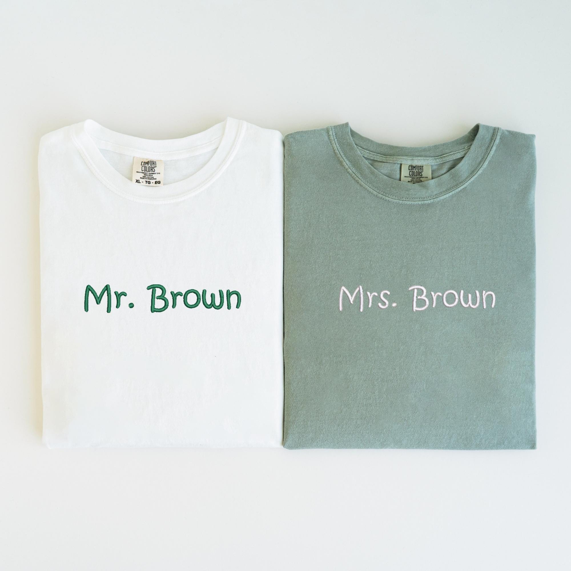 Custom Embroidered Comfort Colors Tshirt, Personalized Embroidered Shirt, Minimalistic Your Text Tee, Varsity Embroidery Outfit, Mothers day