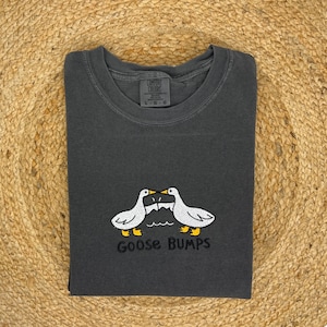 Embroidered Goose Bumps Comfort Colors Tshirt, Goose Bumps Tshirt, Funny Tshirt, Unisex Goose Funny Shirt,  Halloween Shirt