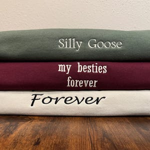 Custom Embroidered Sweatshirt, Personalized Crewneck, Custom Text Sweatshirt, Embroidered Text Crewneck, Cozy Sweatshirts, Mothers Day Gift