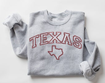 Embroidered USA State Sweatshirt | Personalized States Map Sweatshirt | New York Crewneck | Texas Crewneck | ALL States Map Embroidery